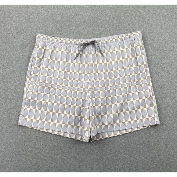 Open Edit Nordstrom Mens XL Recycled Volley Swim Trunks 4" Purple Diamond Grid - Picture 1 of 16